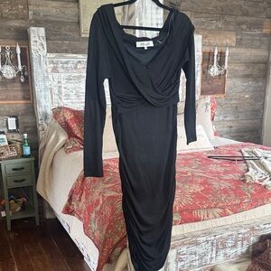 Diane Von Furstenberg Black Long Sleeve Dress
